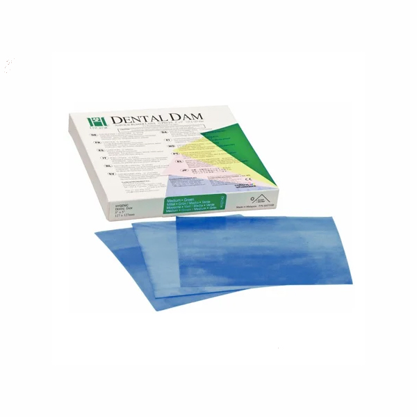 GOMA DIQUE - LATEX AZUL 6x6 - CAJA 36 LAMINAS - HYGENIC