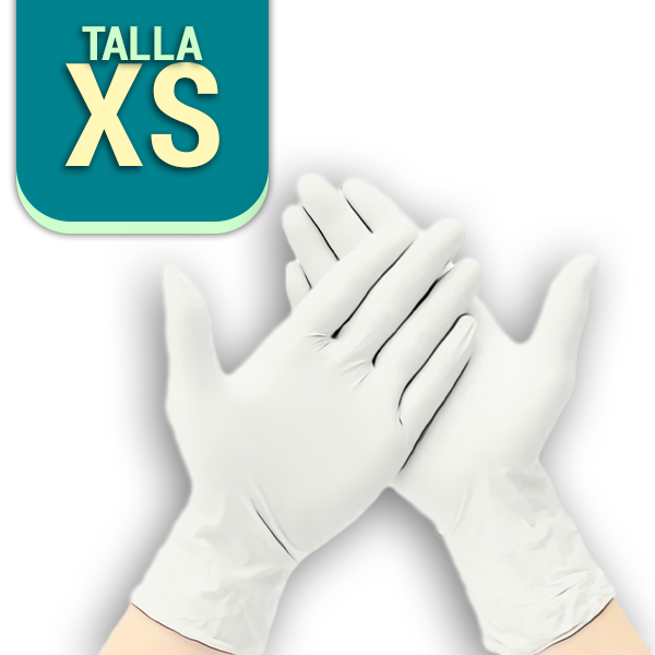 GUANTE LATEX C/POLVO BLANCO TALLA XS - CJ X100 UN