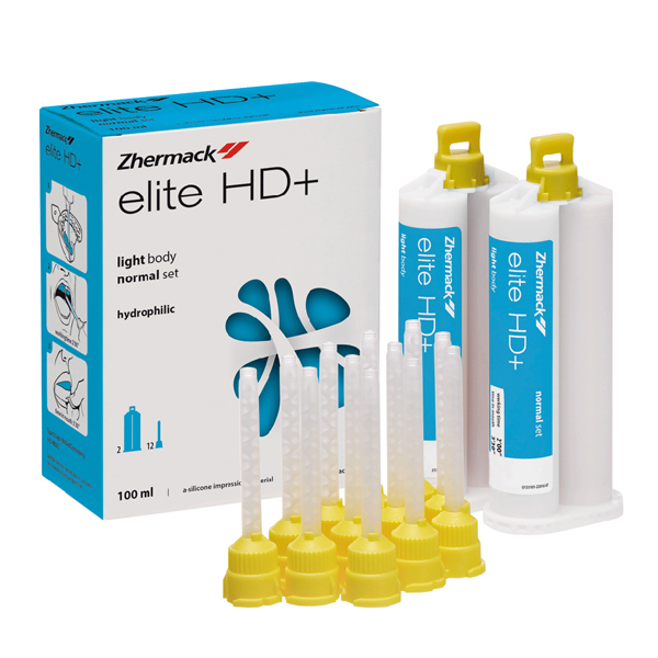 SILICONA ADICION - ELITE HD LIGHT BODY NORMAL 2 CARTUCHOS X 50ML - ZHERMACK