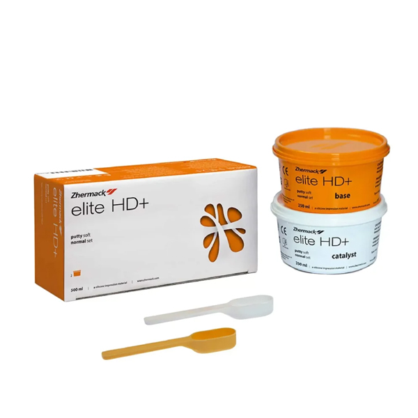 SILICONA ADICION - ELITE HD+, PUTTY REGULAR CAJA 2 POTES 250 ML PESADA - ZHERMACK