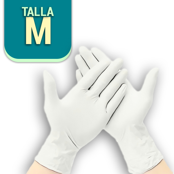 GUANTE LATEX C/POLVO BLANCO TALLA M - CJ X100 UN