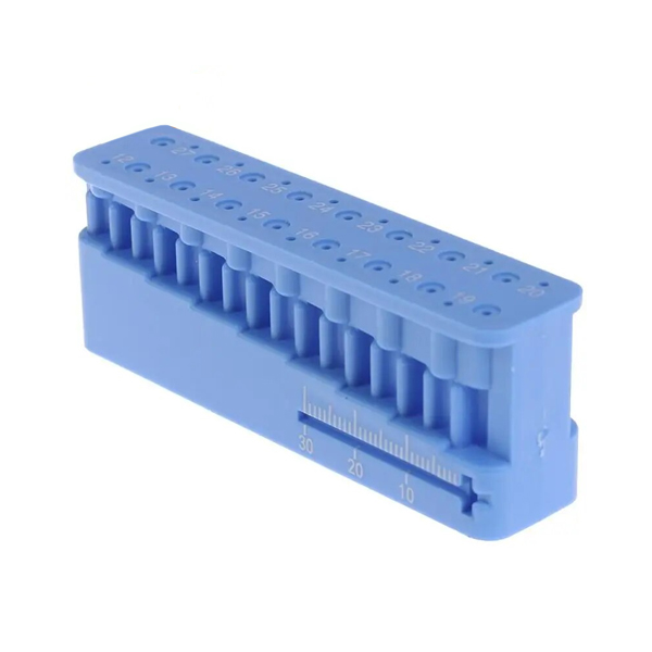 REGLA ENDO - CALIBRADORA PLASTICA ESTERILIZABLE CON PERFORACIONES TIPO MINI ENDO BLOCK - AND