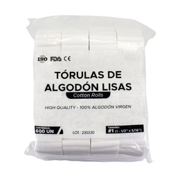 [BA01786] TORULAS DE ALGODON - PRENSADAS LISAS 600 UNID